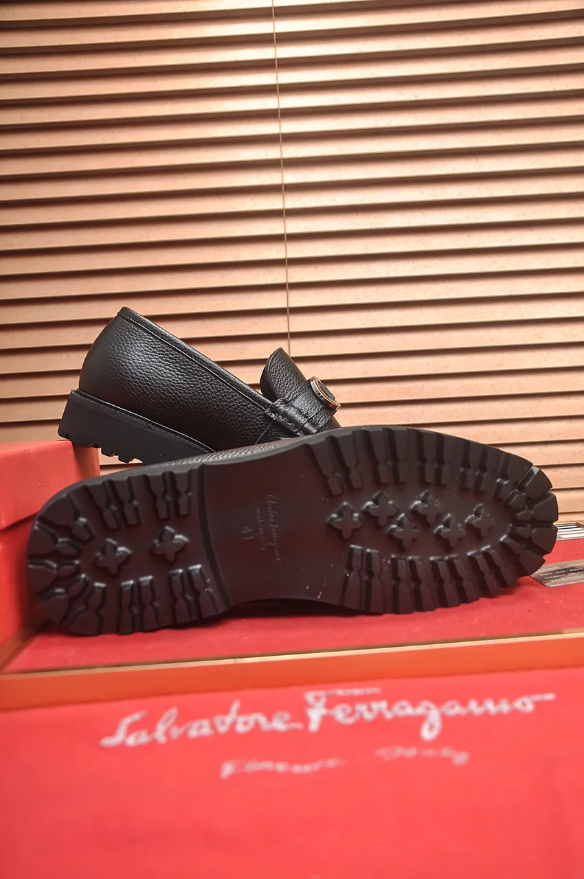 Men's Men's Shoes💰560💶[[HERMES]] (High-end Niuli) New 🍀 HERMES - top version of Ferragamo's classic casual leather shoes! Made of imported original cowhide, the inner top layer is comfortable cowhide lining! Original wear-resistant rubber outsole! High quality products! Code number 38-45 (45 customized)
